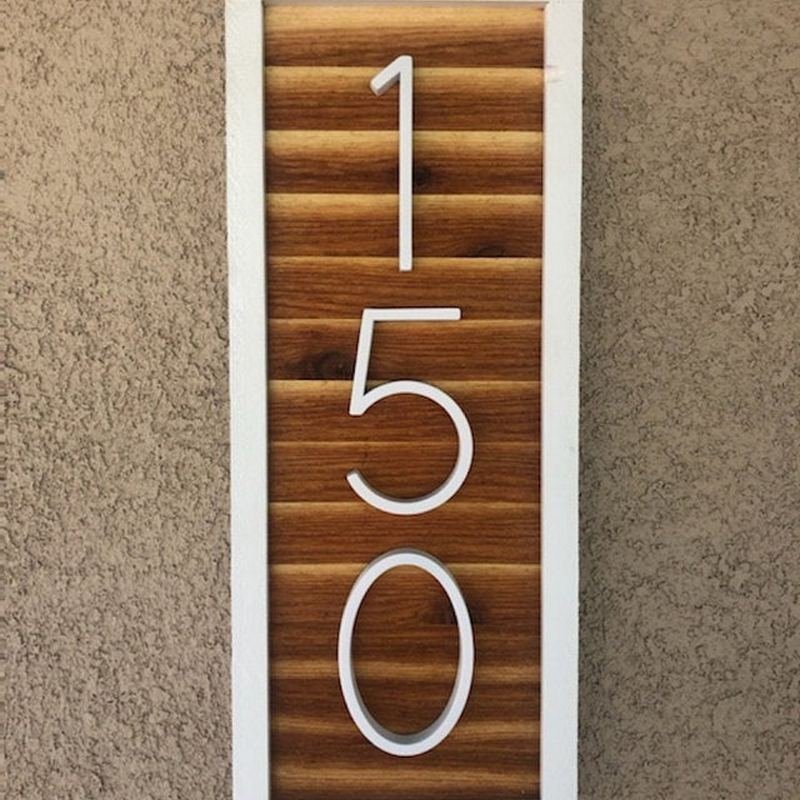 Big Modern Floating 5 Inch 12cm Door Numbers Address Sign Metal - Image 3