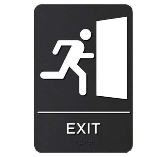 ADA Compliant Braille Bathroom Exit Sign Size 9 x 6 Inch