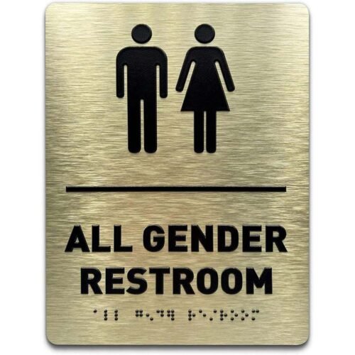 ADA Compliant Braille All Gender Bathroom Sign