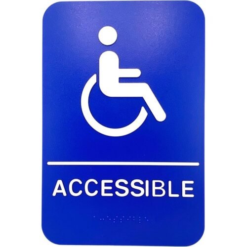 ADA Compliant Accessible Entrance Braille Sign 6"x9"