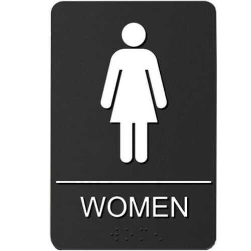 ADA Compliant Braille Restroom Sign Size 9 x 6 Inch Women's sign