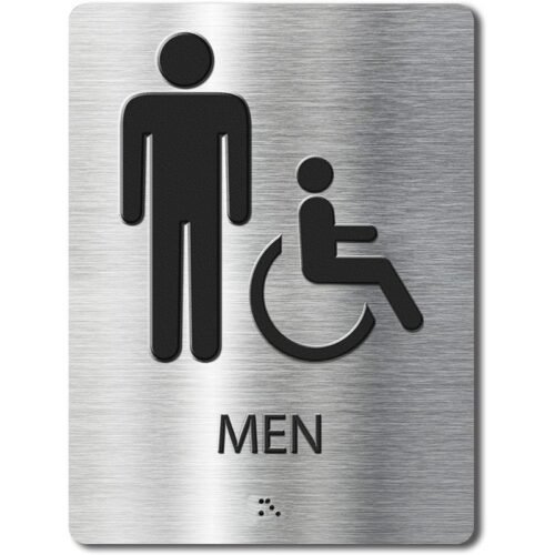 ADA Compliant Braille Bathroom Sign with Easy Installation 6"X 9"