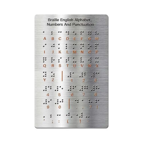 Braille Alphabet Board Raised Dots Numbers&Punctuation Learning Teaching Aid