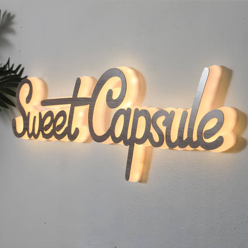 Architectural Stainless Steel Backlit Letter Signage for Building