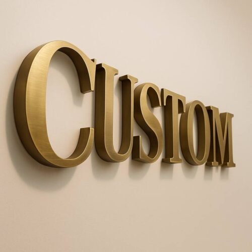 Custom Office Wall Advertising Signage Metal Gold Letters Solid