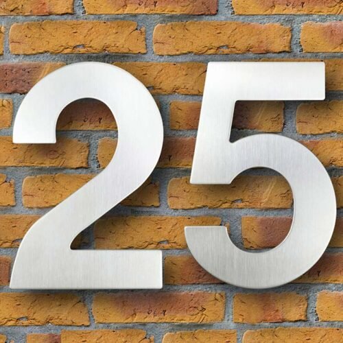 30cm Stainless Steel Silver House Number Outdoor Address Sign