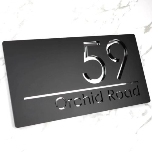 Custom Acrylic House Numbers Sign Door Address Street Plate