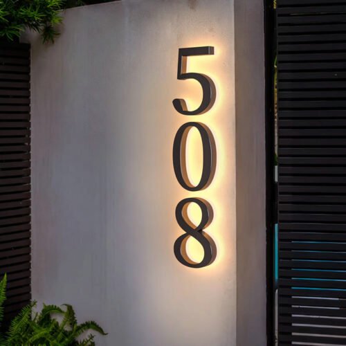 Stainless Steel Door Plate Backlit House Number Sign