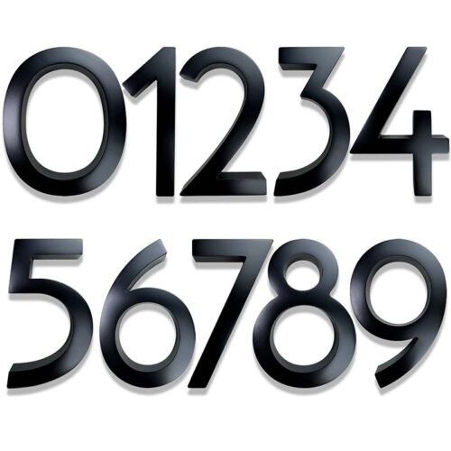 4 Inch Black Aluminum Alloy Digital Doorplate House Number