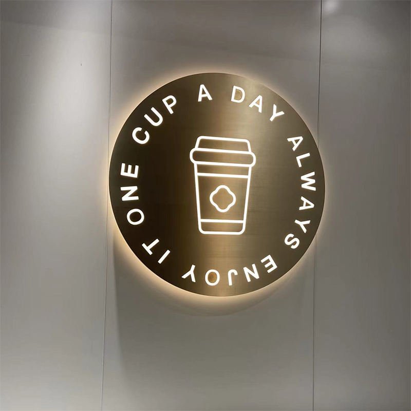Hollow LED Light Box Stainless Steel Illuminated Business Logo Sign - Image 3