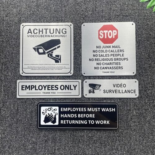 Custom Brushed Aluminum Nameplate Tags