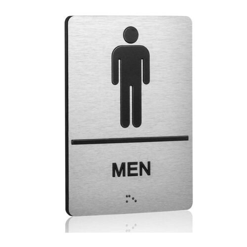 ADA Men's Restroom Sign with Braille Sign Indicating Bathroom ADA Compliant