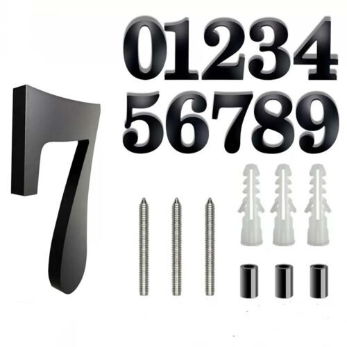 4-12 Inch Door Numbers Black Floating House Sign