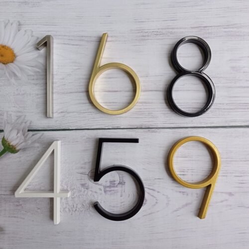 Big Modern Floating 5 Inch 12cm Door Numbers Address Sign Metal