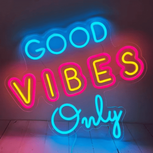 Good Vibes Only Neon Sign For Bedroom Wall Decor LED Light