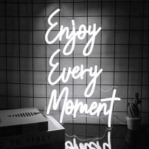 Enjoy Every Moment Neon Sign For Bar Restaurant Salon Party Decor